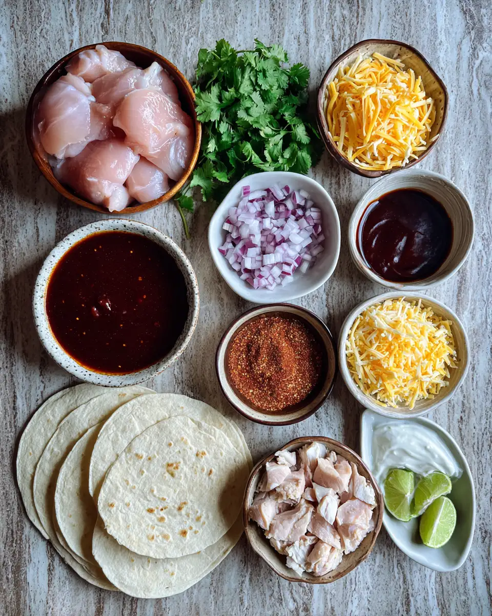 Ingredients for Irresistible Garlic Butter Honey BBQ Chicken Tacos You Need to Try