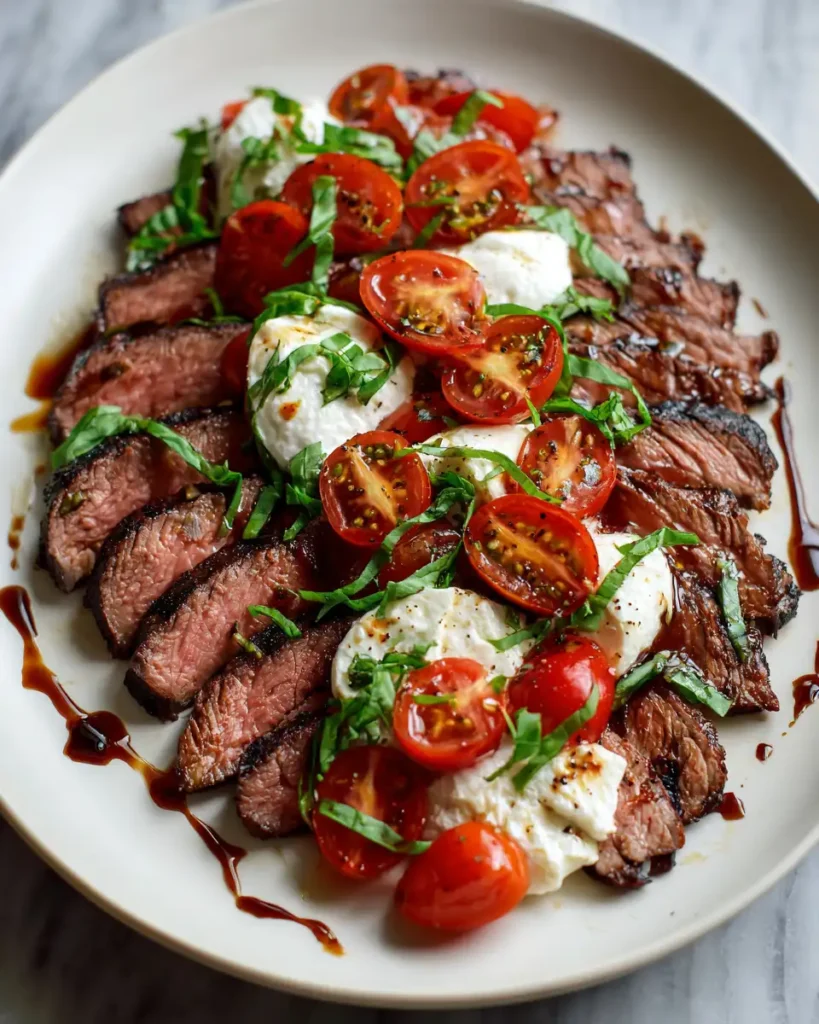 Savor the Flavor of Grilled Flank Steak Caprese with Balsamic Dressing - Featured Image