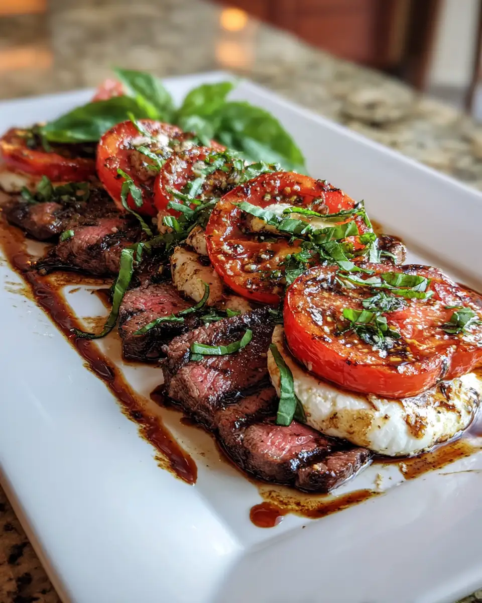 Final dish - Savor the Flavor of Grilled Flank Steak Caprese with Balsamic Dressing