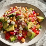 Fresh and Flavorful Healthy Chickpea Feta Avocado Salad Recipe - Featured Image