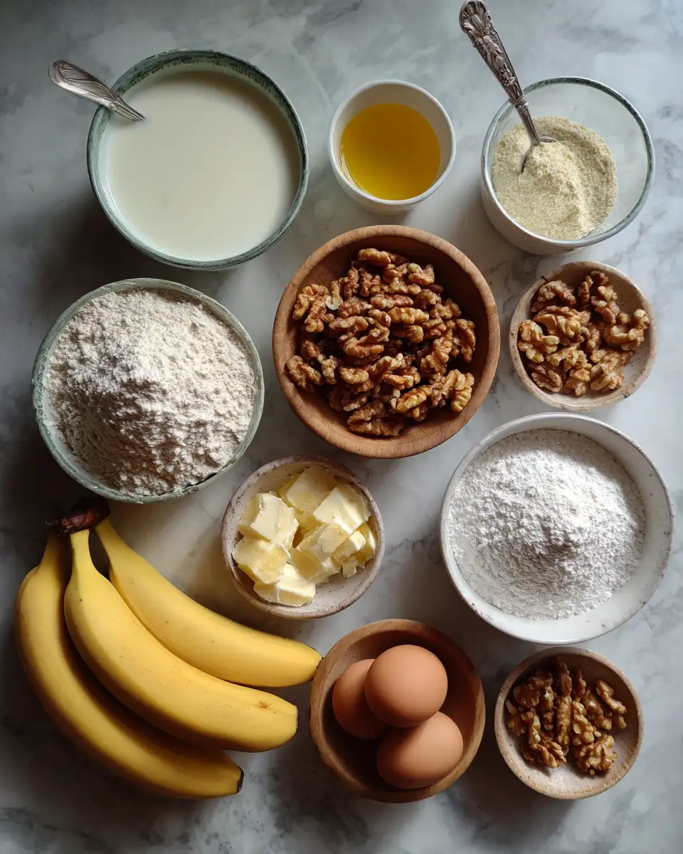 Ingredients for Heavenly Banana Walnut Cream Cake A Decadent Delight You Can’t Resist