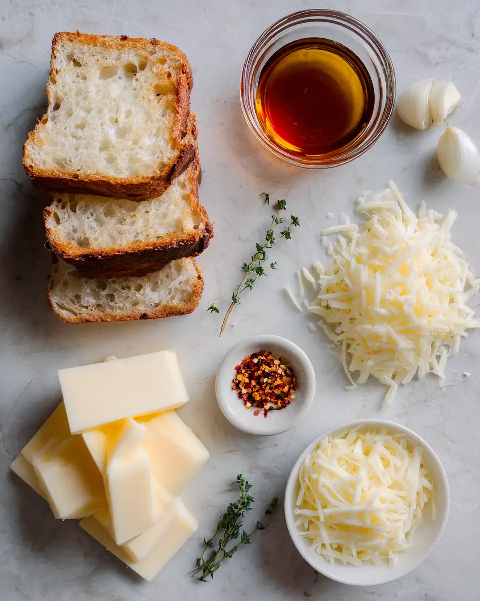 Ingredients for Melted Bliss Hot Honey Grilled Cheese Recipe You Need to Try