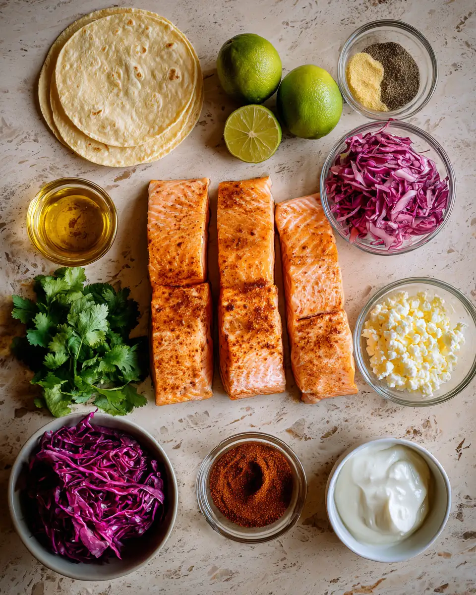 Ingredients for Smoky Chipotle Honey Salmon Tacos That Will Ignite Your Taste Buds