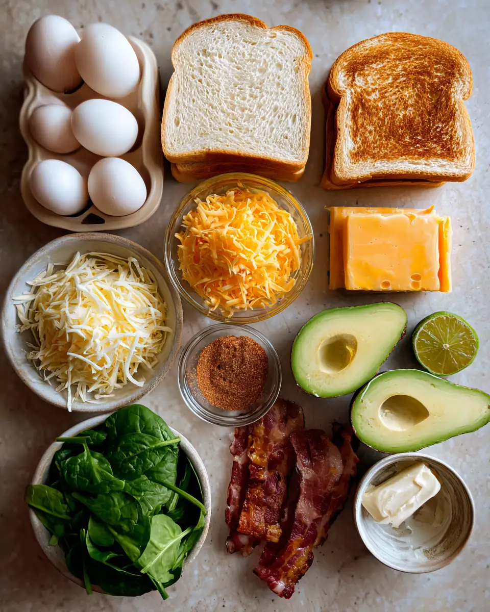 Ingredients for Wake Up to Flavor with Spicy Chipotle Egg Breakfast Sandwiches