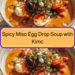 Fiery Flavors Unite Spicy Miso Egg Drop Soup with Kimchi and Garlic