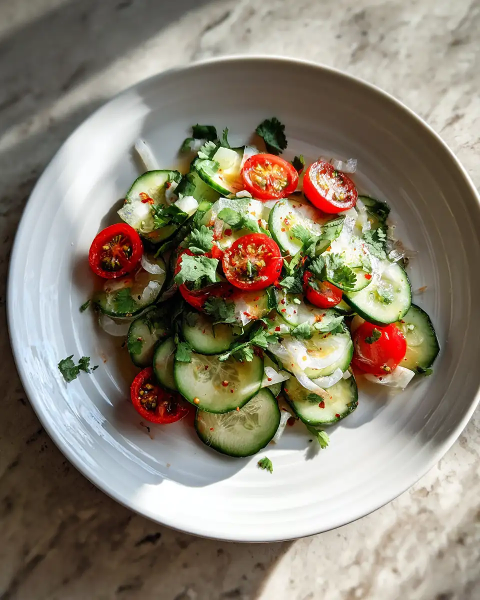 Final dish - Refreshing Summer Cucumber Salad Recipe Perfect for Weight Loss Lunches
